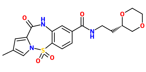 (image for) MC017823 Pyrrolo[1,2-b][1,2,5]benzothiadiazepine-8-carboxamide, N-[2-(2S)-1,4-dioxan-2-ylethyl]-10,11-dihydro-2-methyl-11-oxo-, 5,5-dioxide